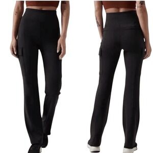 Athleta Delancey Straight Cargo Pant Black Sculptek Light Womens Medium Petite